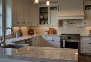 best countertop color for white cabinets