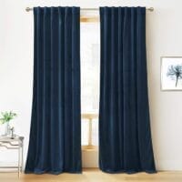 Blue Velvet Curtains 84 inches- Blackout Curtains for Living Room