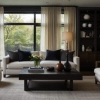 modern cozy dark living room