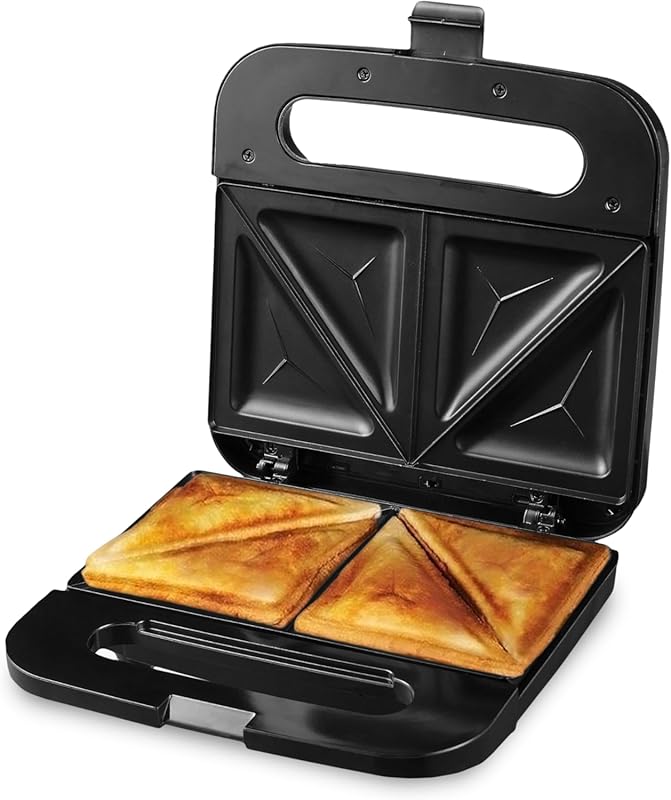OVENTE Electric Sandwich Maker with Non-Stick Plates for Quick Breakfa