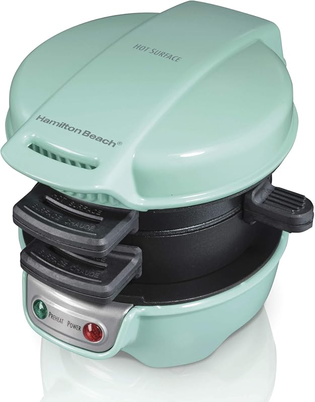 Hamilton Beach Breakfast Sandwich Maker with Egg Cooker Ring for Fast 
