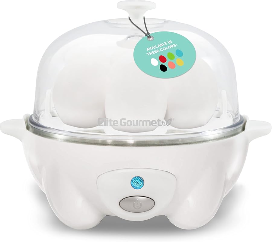 Elite Gourmet Rapid Egg Cooker. 7-Egg Capacity. Boils Eggs, Poaches, M