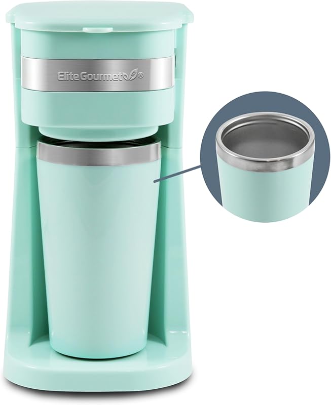 Elite Gourmet EHC113M Single-Serve Compact Coffee Maker with Stainless