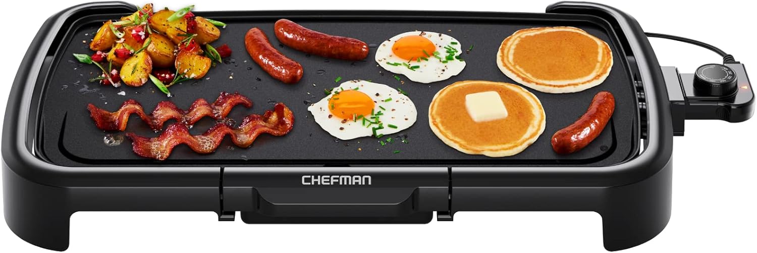 Chefman XL Electric Griddle with Removable Temperature Control. Immers