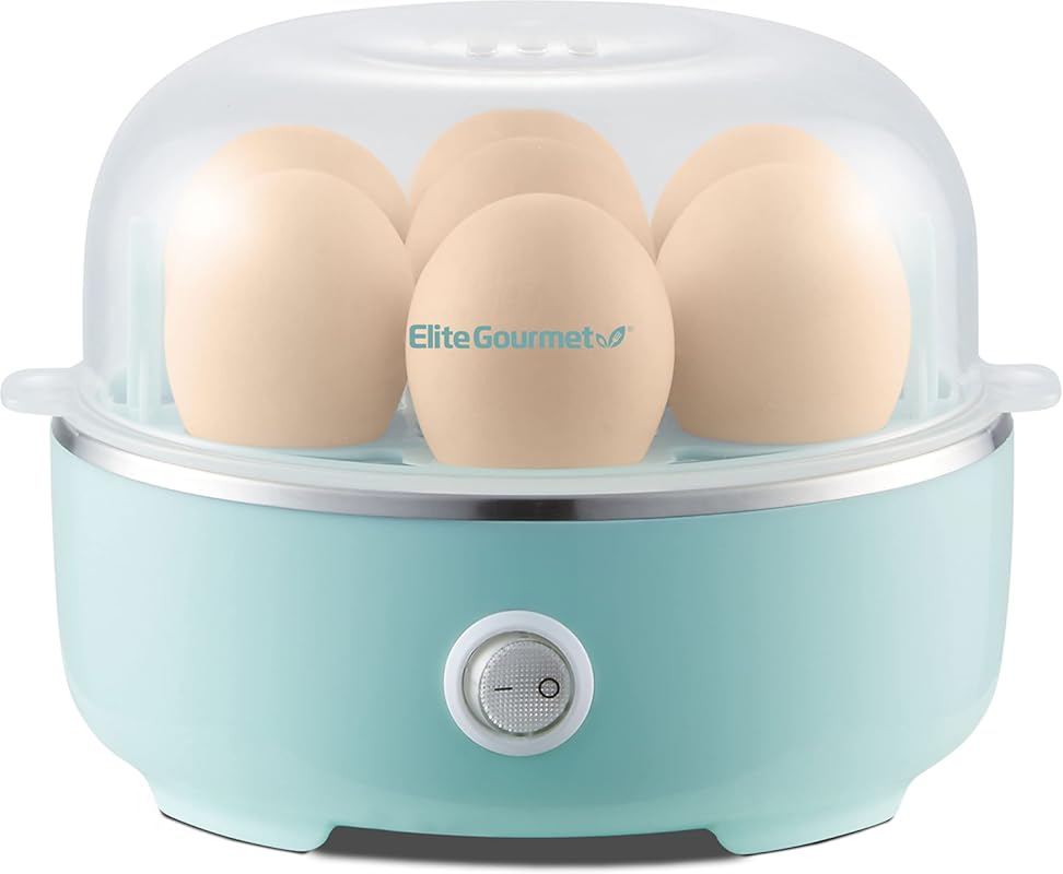 Elite Gourmet Easy Electric Egg Cooker. Boils Soft, Medium, Hard Eggs.