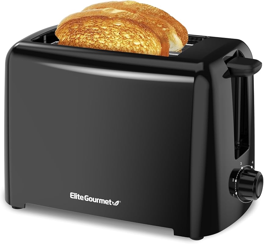 Elite Gourmet Cool Touch Toaster with Six Settings and Wide Slots for 