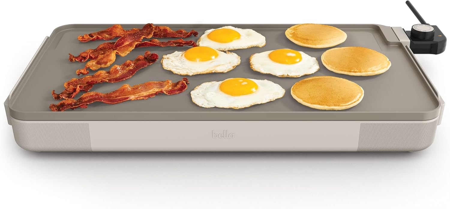 Bella 12x22 Electric Griddle with Ceramic Nonstick Coating, Removable
