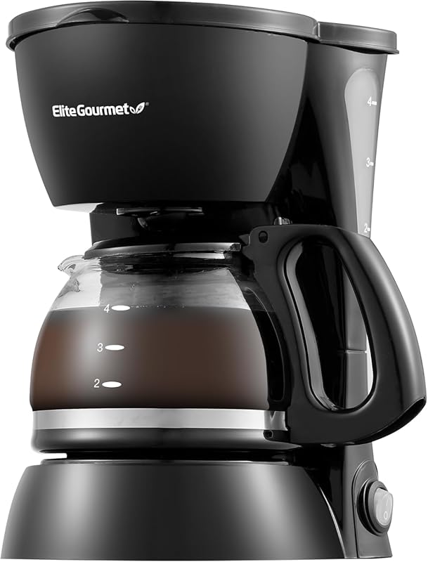 Elite Gourmet EHC4128 Automatic 4-Cup Brew & Drip Coffee Maker with Pa