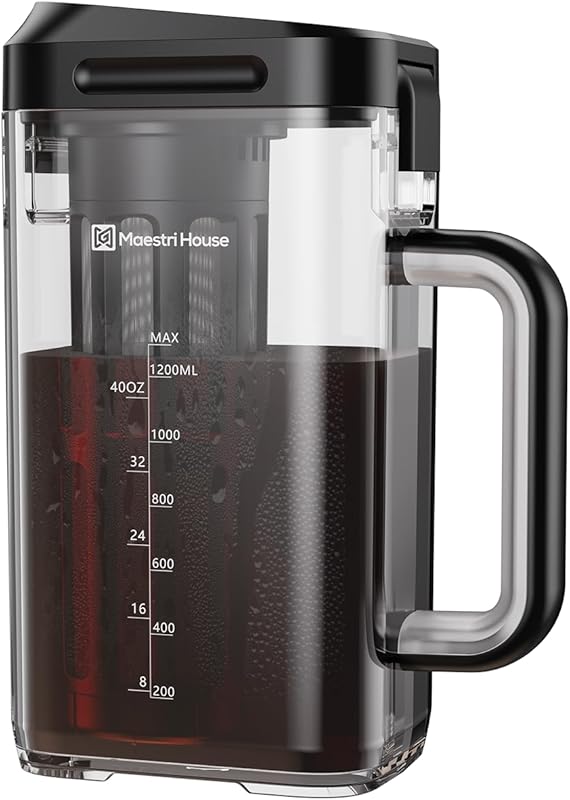 Maestri House Compact Cold Brew Coffee Maker with 40 oz Tritan Pitcher