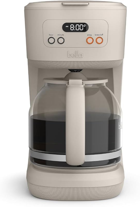 BELLA 12 Cup Programmable Coffee Marker, Reusable Dishwasher Safe Acce