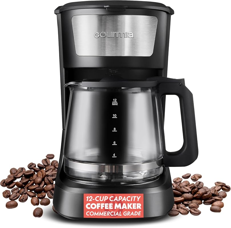 Gourmia 12 Cup One-Touch Coffee Maker – Pause and Serve with Automatic