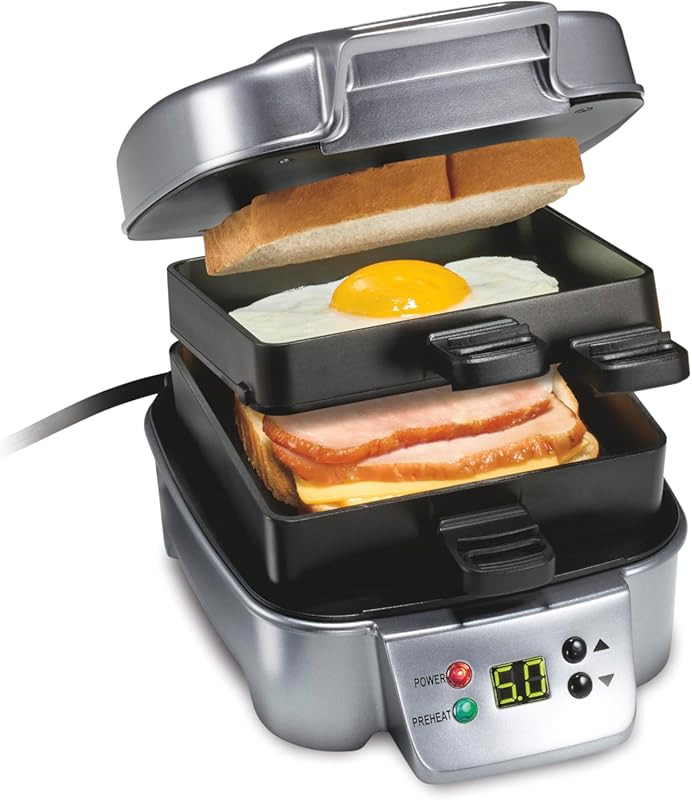 Hamilton Beach Sandwich Stacker Hot Sandwich Maker with Non-Stick Surf