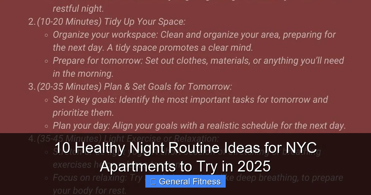 10 Healthy Night Routine Ideas for NYC Apartments to Try in 2025