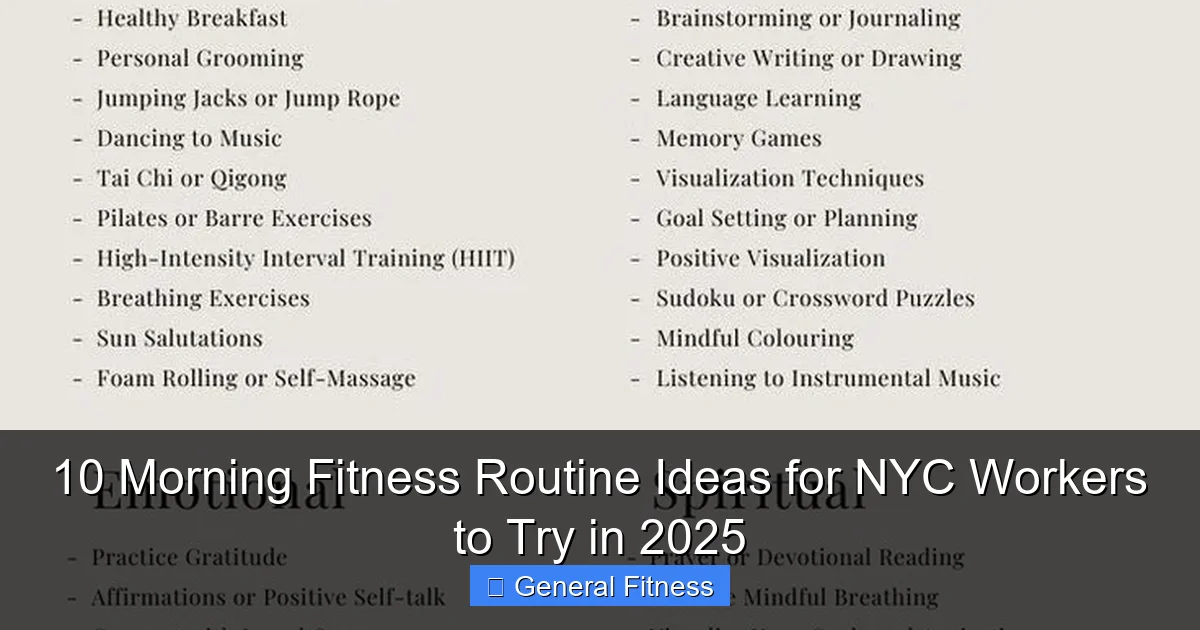 10 Morning Fitness Routine Ideas for NYC Workers to Try in 2025